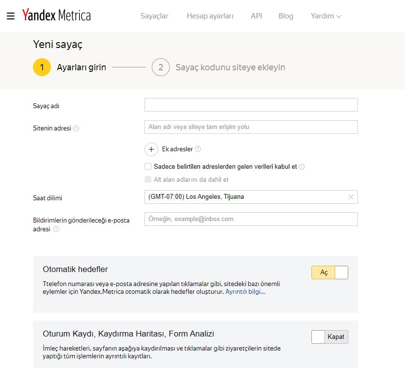 Yande metrica kodu nedir